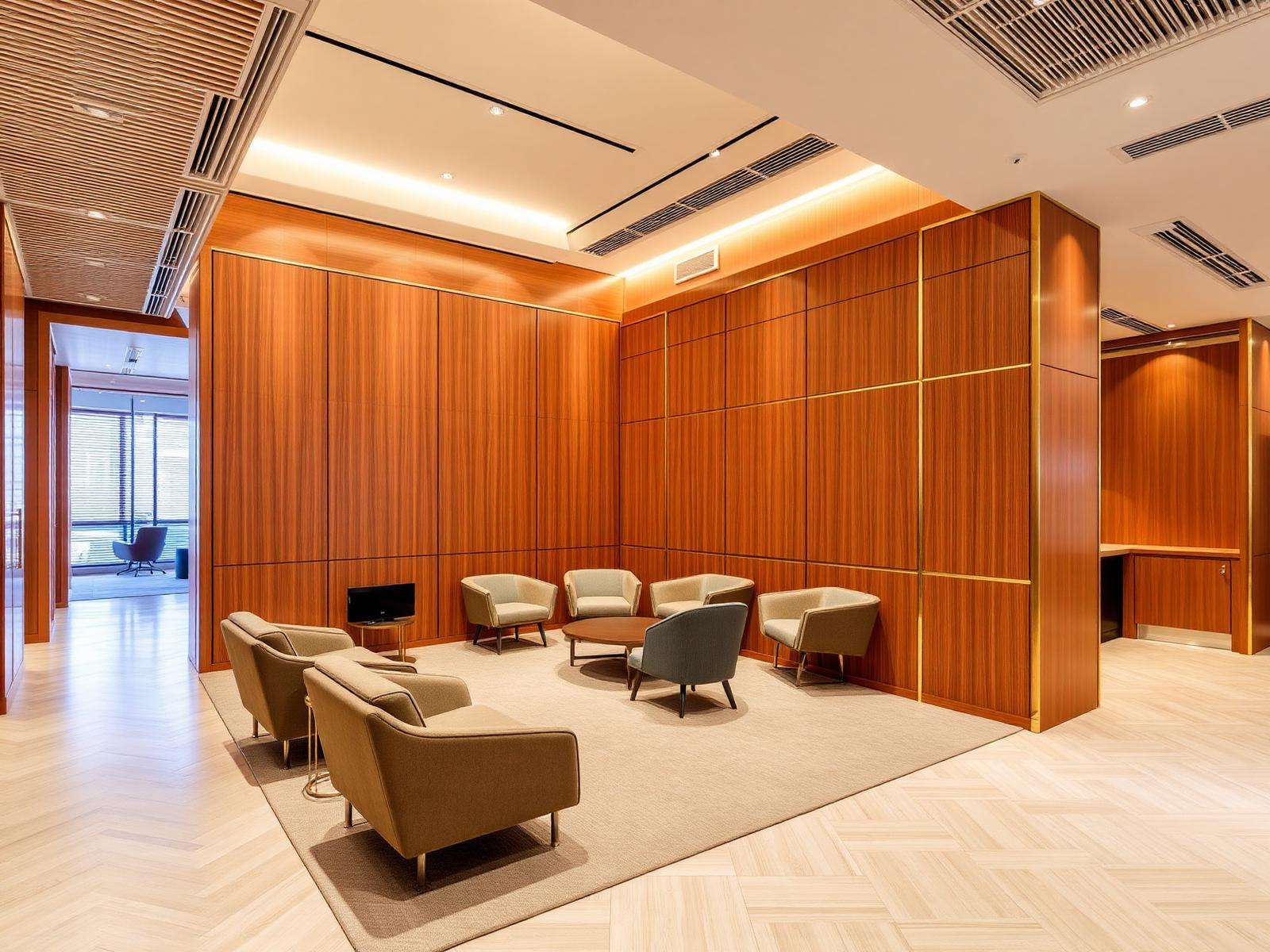 Boutique commercial office lounge interior in Connaught Place by Alless Enterprises